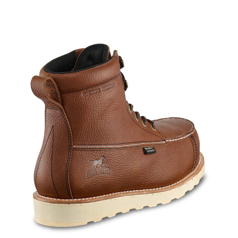 Wingshooter ST 6 Inch Waterproof Non Metallic Safety Toe Work Boot For Men Amber Size Nine And A Half, rear view