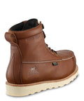 Rear view of Wingshooter ST 6 Inch Waterproof Non Metallic Safety Toe Work Boot Men Amber Size 10.5 D Medium with HRO Outsole
