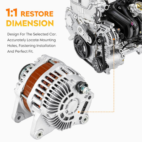 Reliable Car Alternator Replacement For Versa 1.8L And Sentra 2.0L NV200 2.0L Plug And Play Ready Fits shown with engine