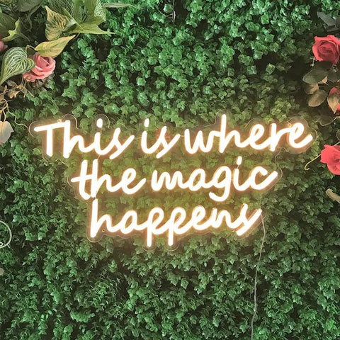 This Is Where The Magic Happens Neon Sign For Wall Decor Home Office Gym Weddings Parties Bar Pub Club Gift For Birthday