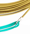 Heavy Duty Universal Fish Tape Wire Threader Tool With Flexible Spring for pulling cables, showcasing steel coil and rubber grip.