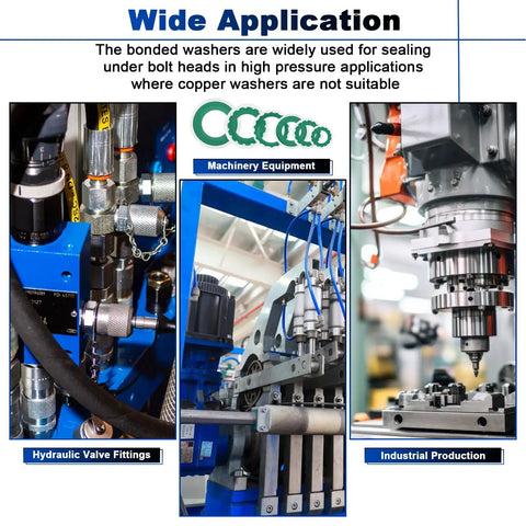 Wide application of bonded seal washers in machinery equipment and industrial production with hydraulic valve fittings