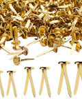 500 Piece Mini Brass Paper Fasteners Gold Pin Backs Top Tier Stationery Craft Supplies slick metal brads in various sizes