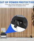 Heavy Duty 4400lb Automatic Sliding Gate Opener Kit with APP Control, showing manual release keys for power outages.