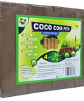 Front view of packaged Four 1.25 Lb Coco Coir Bricks Expand To Nine Gallons, Ultra-Pure No-Rinse Seed Starter Mix, Triple-Washed Low-Salt.