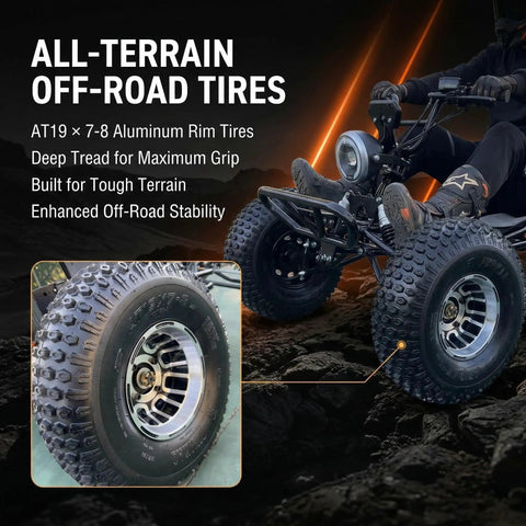 Image of the Beast 72V Peak 10.8kW Brushless Electric Off Road Go Kart With Shaft Drive featuring 19x7-8 off-road tires.