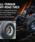 72V Electric Off Road Go Kart 3000W Brushless Motor Peak 10.8kW Top Speed 62 MPH with 19x7x8 all-terrain tires
