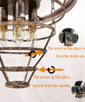 Showstopping Bronze Crystal Chandelier For Dining Rooms And Living Areas Classic Modern Ceiling Light with E12 bases and screws close-up