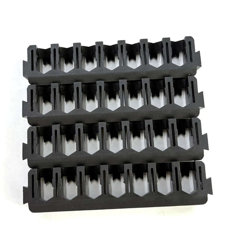 Pro Grade 7-Slot Bit Holder Set 4 Pack Black Plastic Storage Organizers for Drill Bits and Fasteners Heavy Duty Replacement Part