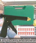 Tubeless Tire Repair Kit With Mushroom Plugs And Patch Kit for quick flat fix, shown with carrying case and tools.