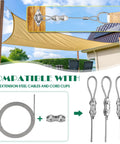 52 Pcs Shade Sail Hardware Kit In Stainless Steel 304 With 5.5 Inch Adjustable Turnbuckle 78.7 Inch Wire Rope And All Essential Fittings