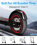 8.5x2 Inch Solid Tire For Electric Scooters No Flats Long Lasting Durability Compatible With Xiaomi M365 Pro