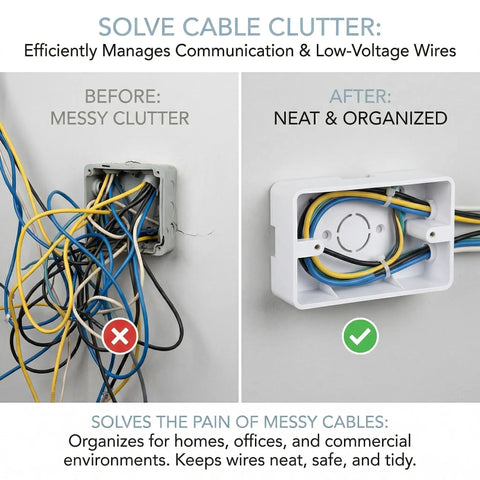 5 Pack Surface Mount Outlet Box Plastic Electrical Junction Enclosure Backbox DIY Ready For Home Wiring Durable PVC