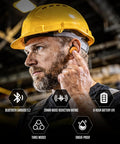 Worker wearing Electronic Shooting Ear Protection With Noise Canceling Muffs in industrial setting
