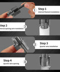 Instruction steps for Dual Function Pipe Threading Tool For Half Inch And Three Quarter Inch Water Pipes With Integrated Internal And External Threading Heads Heavy Duty Steel Build And Easy One Pass Threading.