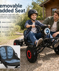 Electric Go Kart For Teens And Adults With 48V 2000W Motor, Removable Padded Seat, outdoor setting, two people, red accents