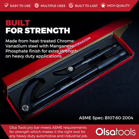 Beefy Heavy Duty 10 Inch And 20 Inch Indexing Pry Bar Set For Mechanics displayed in packaging