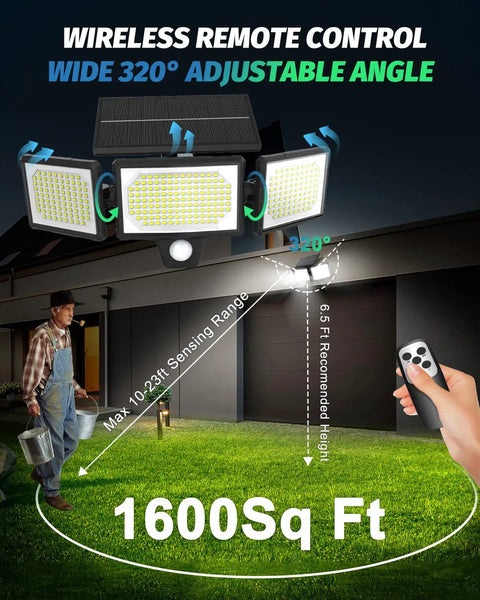 Workhorse Solar Flood Lights With 3000 Lumens Super Bright Motion Sensor And Handy Remote Large Panel IP67 Tough As Nails Weather Resistant Outdoor Security For Driveway Yard Two Pack Warm White