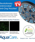 High Pressure 3 In 1 Shower System With Rainfall And Handheld Heads, 48 Water Patterns, Anti Clog Nozzles, close-up on nozzle