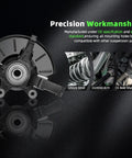 Right Front Steering Knuckle And Wheel Bearing Hub Assembly For Escape 2005 2012, Tribute 2005 2011, And Mercury Mariner 2005 2011 Replacement LK016 698-404 698404 OE Quality And Durable Hub Assembly For Smooth Steering displayed with suspension components in the background.