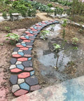 Walk Path Maker Reusable Concrete Mold For Patio Walkways And Garden Paths Large Paving Stone Molds creating garden path