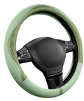 Upgrade Your Whip With This Fresh Green Patterned Steering Wheel Cover Crafted From Soft PU Leather Patchwork, 15 inch.