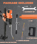 Diamond Core Drilling Machine With Bit For Wet Concrete Heavy Duty 8 Inch Core Drill Rig With Stand Wheel 750 RPM