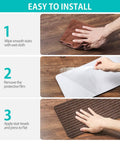 Instruction steps for applying No Slip Stair Treads 8 By 30 Inches 15 Pack With Pre Applied Adhesive Indoor Stair Carpet Runners