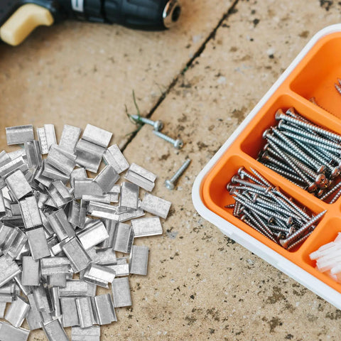 Sturdy Plastic Strapping Kit With Iron Buckle 1Kg Pack Of Banding Clips And Seals For Heavy Duty Industrial Strapping And Shipping Supplies