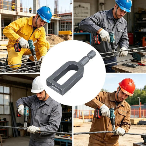 Heavy Duty Wire Twisting Tool With Standard Hex Shank, carbon steel bit used on drills for fence repair and binding.