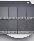 Surface Roughness Comparison Block Pro Grade VDI 12 To 45 Spark Erosion Texture Plate For EDM Mold Grain Finish Gauge 160x100mm Gray, high precision reference showing VDI 15-42 finish samples