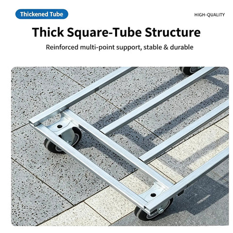 Heavy Duty Push Cart Dolly Platform Truck For Hauling Up To 661 Lbs With A 25 Inch Long By 15 Inch Wide By 30 Inch High Flatbed Hand Truck Style Utility Carrier Built For Warehouse Workshop And Home, thick square-tube frame