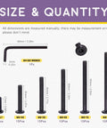 DIY Ready Black Hex Drive Socket Cap Bolts Kit With Barrel Nuts And Hex Key 120Pcs M6 Assortment sizes and quantities display