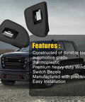 Window Switch Bezels 2PCS Black For GMC Sierra And Chevy Silverado Ext Cab 2009 2010 2011 2012 2013 Rear Left And Right
