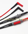 Insulated Silicone Adjustable Length Test Lead Set With Push And Pull Probes For Multimeter DMM 1000V 10A One Hand Use Friendly CAT II 1000V CAT III 1000V CAT IV 600V 1000mm Lead, red and black