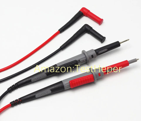 Insulated Silicone Adjustable Length Test Lead Set With Push And Pull Probes For Multimeter DMM 1000V 10A One Hand Use Friendly CAT II 1000V CAT III 1000V CAT IV 600V 1000mm Lead, red and black