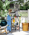 Beefed Up Garden Tool Organizer Rack For Garage And Shed, Metal Yard Tools Storage For Up To 46 Tools Including Shovels, Rakes And Brooms