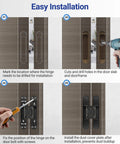 Illustration of installing Slick Hidden Door Hinges Pack Of 2, 6 Inch Concealed Zinc Alloy Butt Hinges In Black.