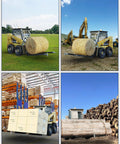 46 Inch Quick Attach Pallet Forks For Skid Steer Attachments, Beefy 2600 Pound Capacity, Heavy Duty Steel Forks in use on farm