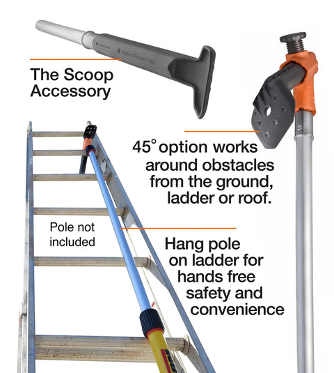 Gutter Cleaner Pro Clean Gutters From The Ground No Ladder Needed Water Or Vacuum, Pull Leaves From Under Spikes scoop tool.