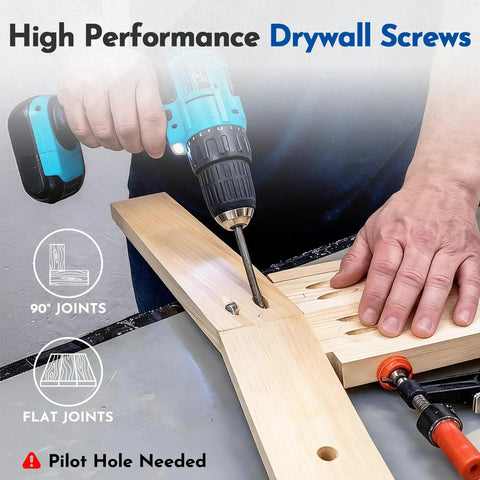 Person using drill on wood for Interior Pocket Hole Screws One And A Quarter Inch Number Eight Square Drive Washer Head Zinc Plated