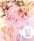 Bouquet wrapped in Iridescent Cellophane Wrapping Paper Roll For Flower Bouquets And Wine Bottles Multicolor Gift Wrap For Weddings And Parties