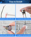 Easy install steps for Two Pack Lighted Doorbell Button Replacement Kit Plug And Play Wired Doorbell Button With Round Rim