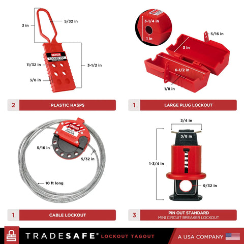 OSHA Compliant Lockout Tagout Kit With 85 LOTO Devices And Durable Toolbox Includes Locks, Breaker, Valve Lockouts, and Inspection Tags