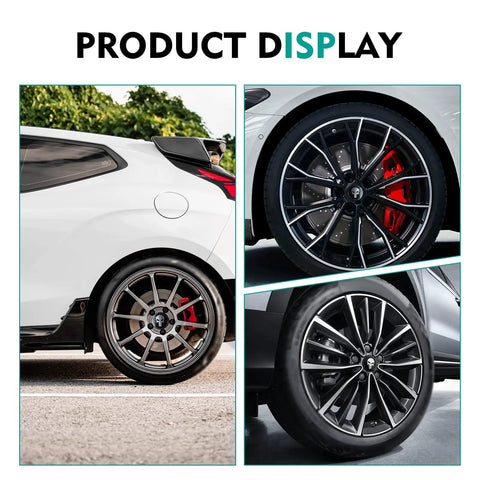Beater Proof Full Set 4 Piece Wheel Center Hub Cap Covers Heavy Duty Steel Fits 56Mm Rims displayed on vehicles with sleek wheels.
