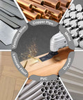Diagtree 115pcs titanium oscillating multitool blades installed on a multitool for metal, wood and plastic