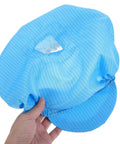 Slick Blue Anti Static Cap Set Made For Cleanroom Tasks And Factory Floors Featuring A Breathable Mesh Build, showing mesh detail.