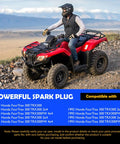 Rider on red ATV Honda FourTrax showcasing Ignition Coil Spark Plug CDI Box for TRX 300 2x4 1989-1993, TRX 300FW 4x4 1990-1993 Replacement Parts
