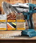 Cordless Metal Shear Cutter for Makita 18V Batteries, Brushless 360 Degree Swivel Nibbler cutting various materials like steel, cardboard, leather