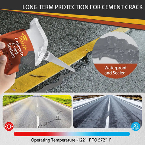Applying 2-Pack Concrete Crack Filler Sealant Kit With High Elasticity Self Leveling Waterproof Caulking Glue to a pavement crack